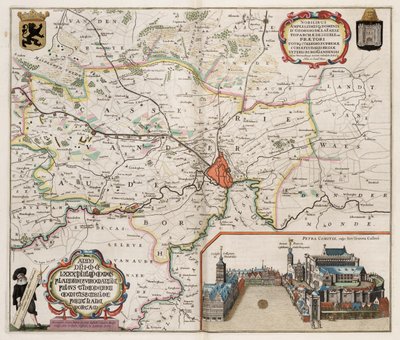 Map of Surroundings of Ghent, Belgium by J.Blaeu